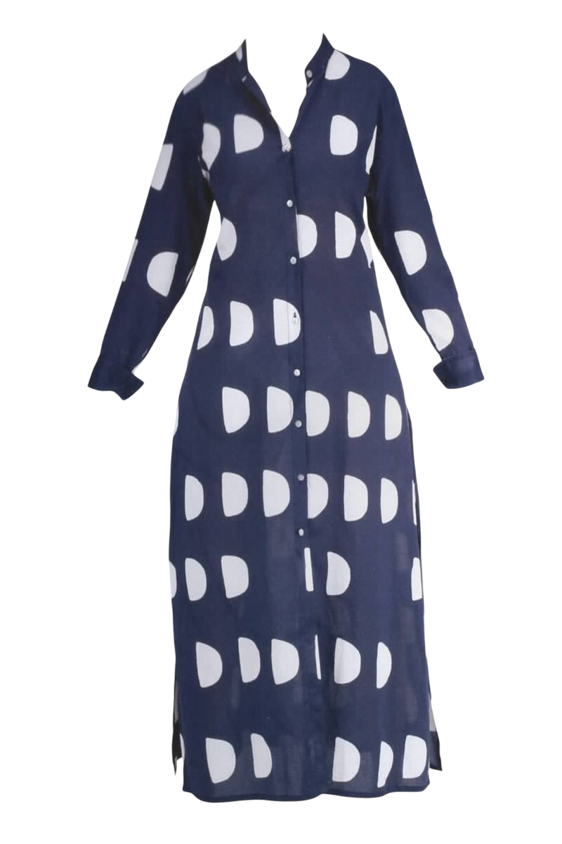 VESTIDO ALGODÓN LONGUE MARINE